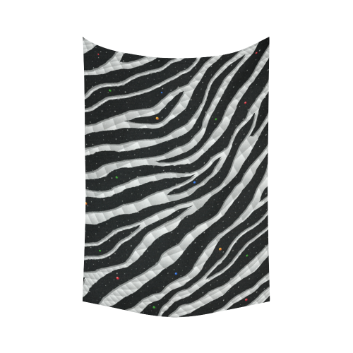 Ripped SpaceTime Stripes - White Cotton Linen Wall Tapestry 60"x 90"
