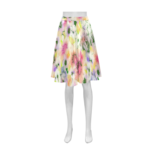 pretty spring floral Athena Women's Short Skirt (Model D15)