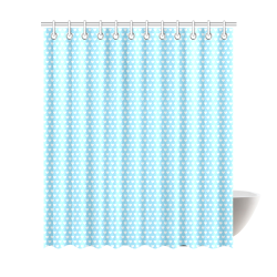 Baby Blue Hearts Shower Curtain 72"x84"