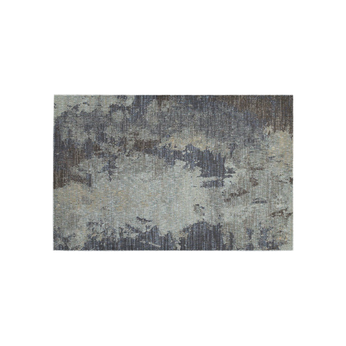 Ayumi Navy, Blue, Silver Abstract Area Rug 5'x3'3''
