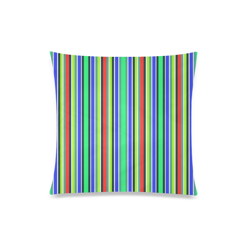 Vivid Colored Stripes 2 Custom Zippered Pillow Case 20"x20"(Twin Sides)