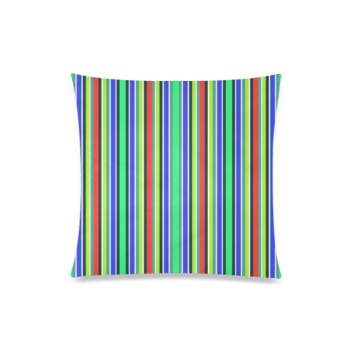 Vivid Colored Stripes 2 Custom Zippered Pillow Case 20"x20"(Twin Sides)