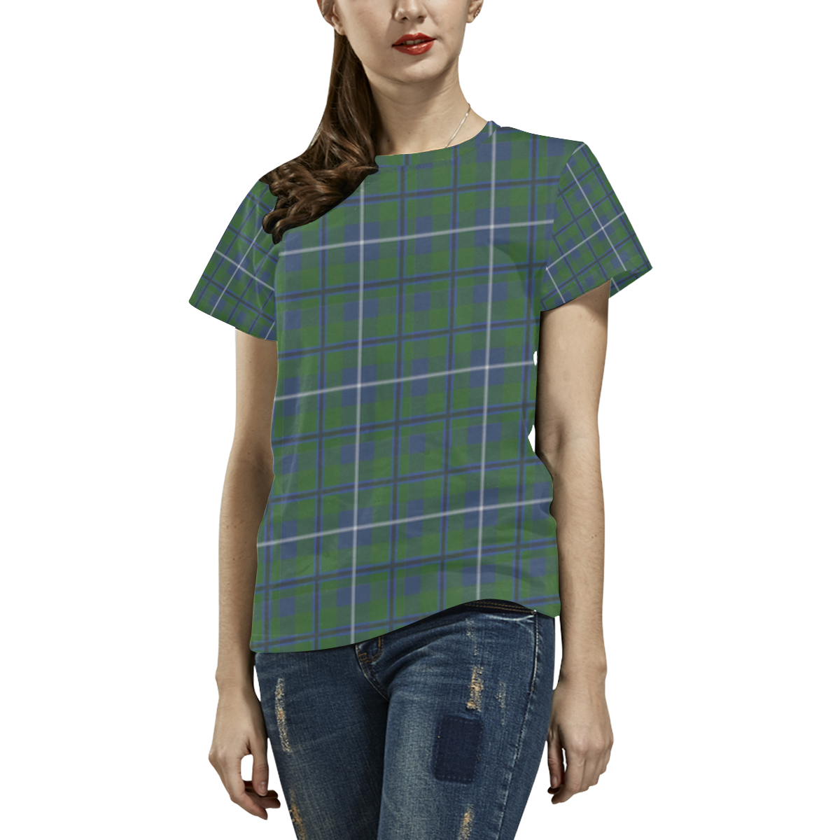 Douglas Tartan All Over Print T-Shirt for Women (USA Size) (Model T40)