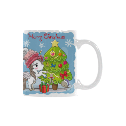 Merry Christmas Unicorn White Mug(11OZ)