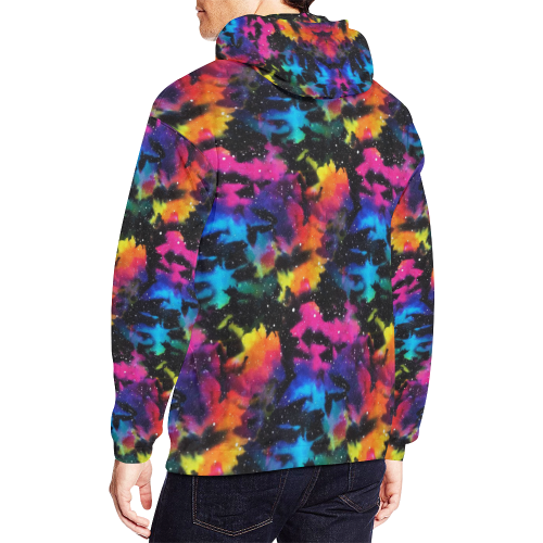 Tie Dye Rainbow Galaxy All Over Print Hoodie for Men/Large Size (USA Size) (Model H13)