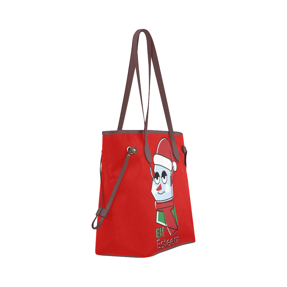 Elf Esteem CHRISTMAS RED Clover Canvas Tote Bag (Model 1661)