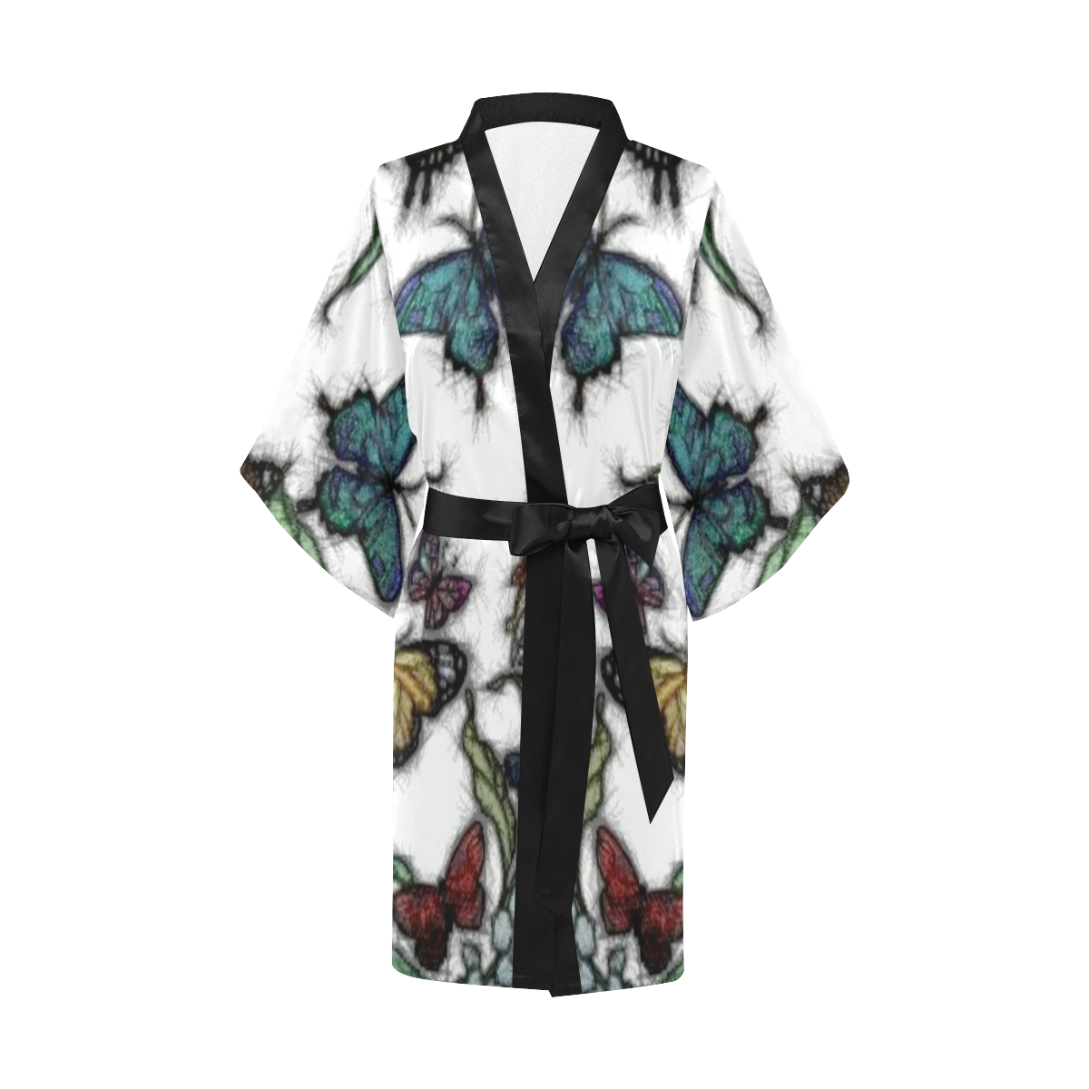 Butterflies and Flowers Kimono Robe