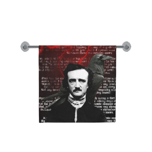 Edgar Allan Poe red Bath Towel 30"x56"