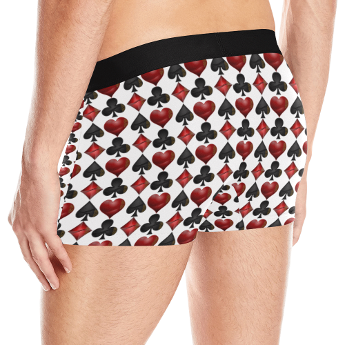 Black and Red Casino Poker Card Shapes Men's All Over Print Boxer Briefs (Model L10)