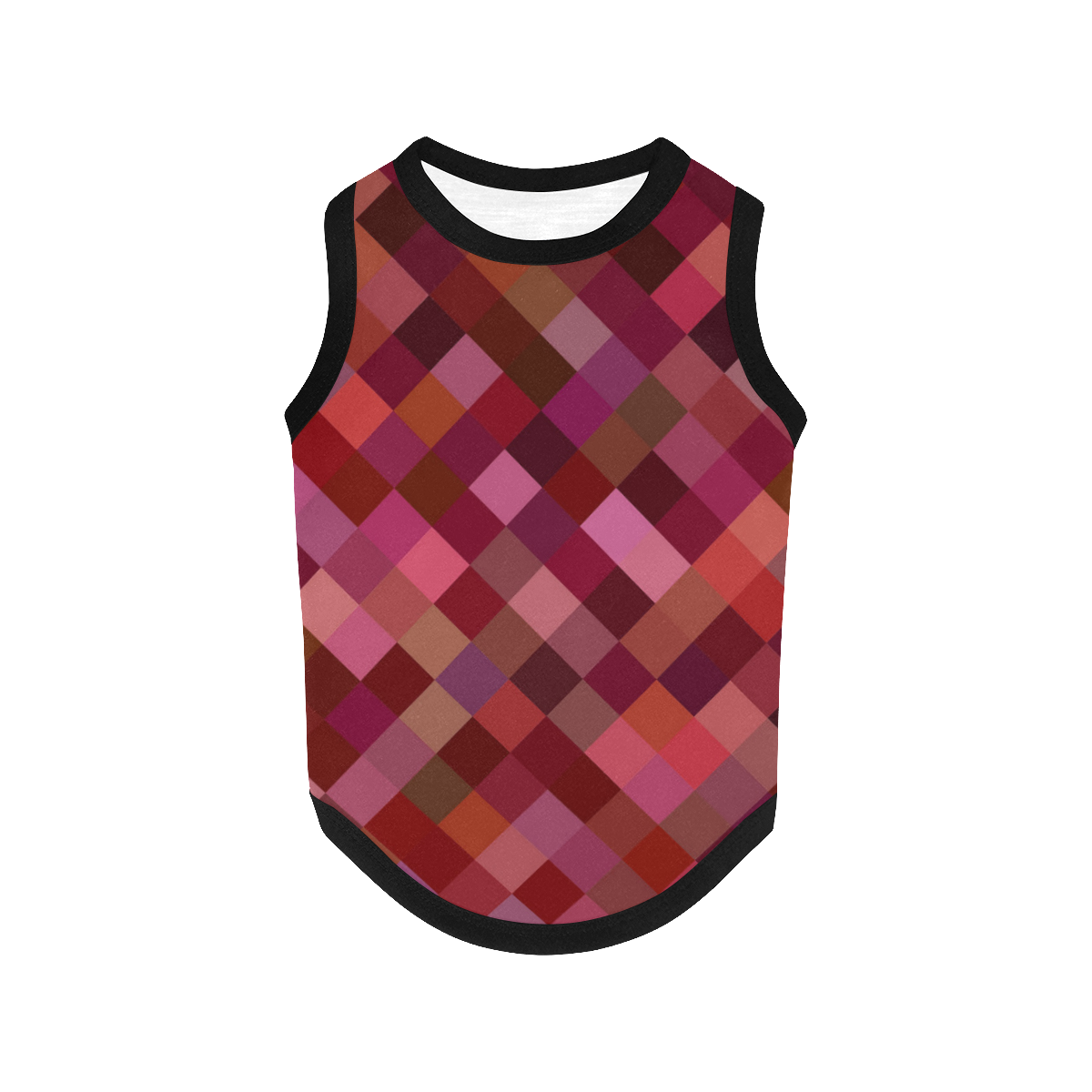 Autumn Colored Squares Red All Over Print Pet Tank Top