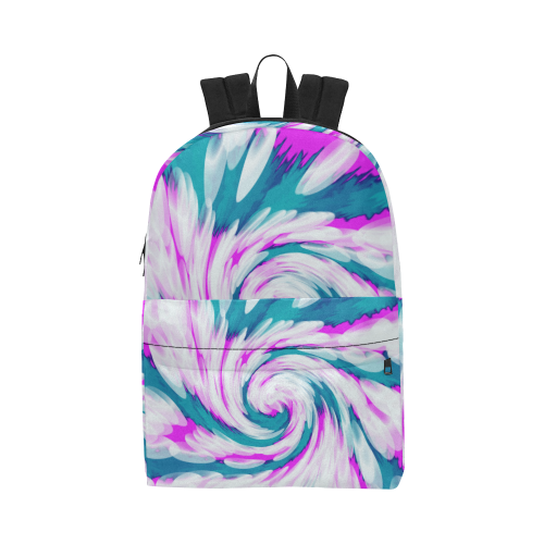 Turquoise Pink Tie Dye Swirl Abstract Unisex Classic Backpack (Model 1673)