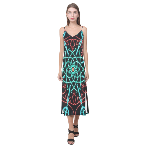 :Convergence: V-Neck Open Fork Long Dress(Model D18)