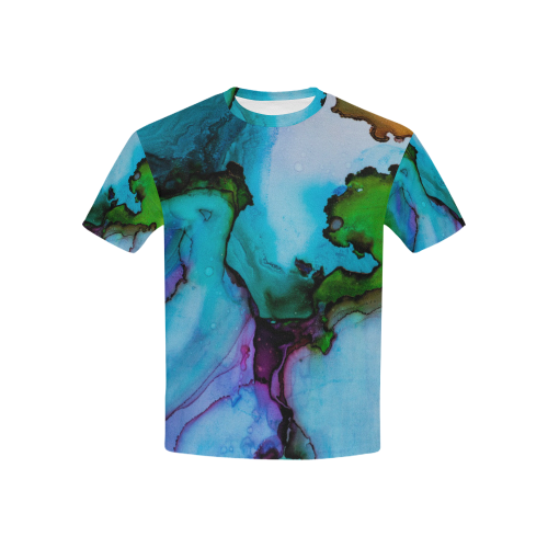 Blue green ink Kids' All Over Print T-shirt (USA Size) (Model T40)