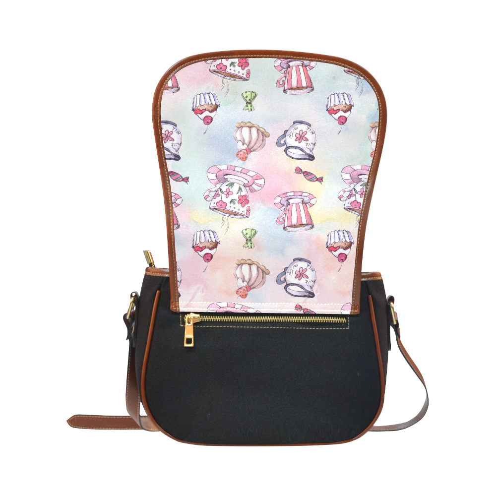 Coffee and sweeets Saddle Bag/Small (Model 1649)(Flap Customization)