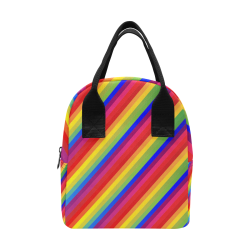 Rainbow Diagonal Stripes Zipper Lunch Bag (Model 1689)