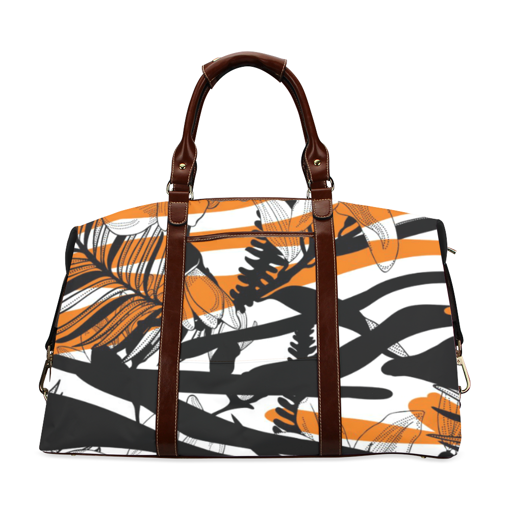 Floral Tiger Print Classic Travel Bag (Model 1643) Remake