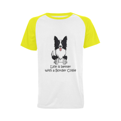 Life Is Better With A Border Collie Men's Raglan T-shirt (USA Size) (Model T11)