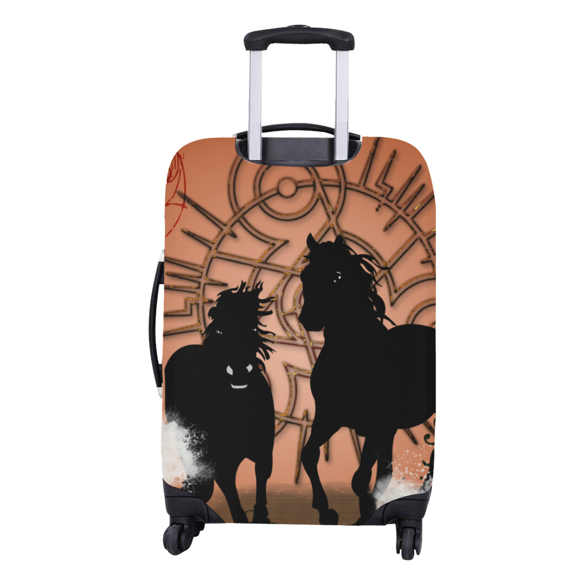 Black horse silhouette Luggage Cover/Medium 22"-25"