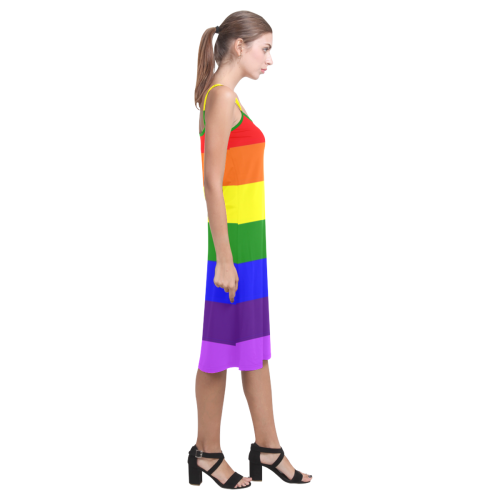 Rainbow Flag (Gay Pride - LGBTQIA+) Alcestis Slip Dress (Model D05)