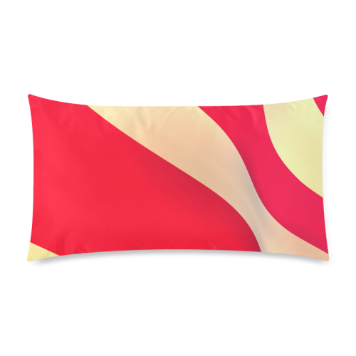 Red and White Stripes Rectangle Pillow Case 20"x36"(Twin Sides)