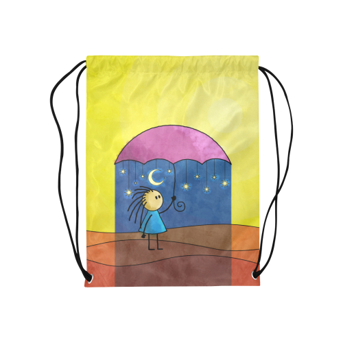 We Only Come Out At Night Medium Drawstring Bag Model 1604 (Twin Sides) 13.8"(W) * 18.1"(H)