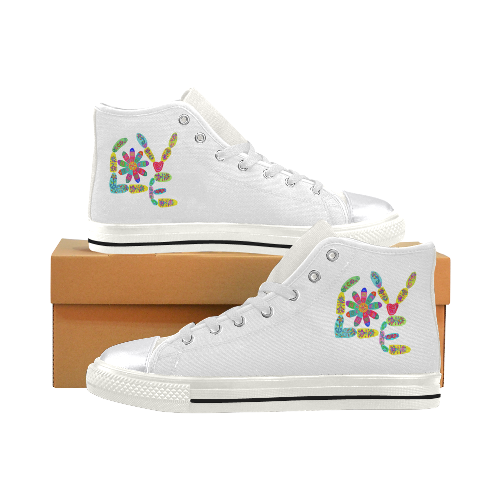 May Love af Women's Classic High Top Canvas Shoes (Model 017)