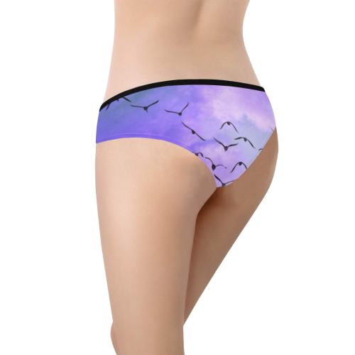 Trendy Birds, blue by JamColors Women's Hipster Panties (Model L33)
