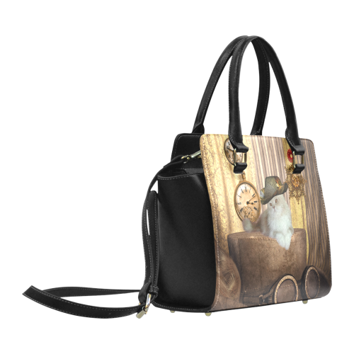 Funny steampunk cat Classic Shoulder Handbag (Model 1653)