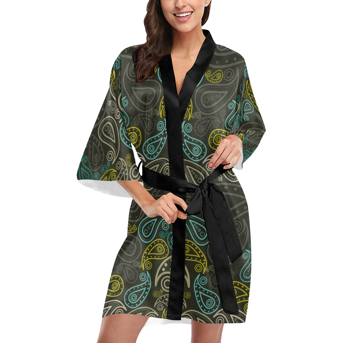 Paisley Seamless Kimono Robe