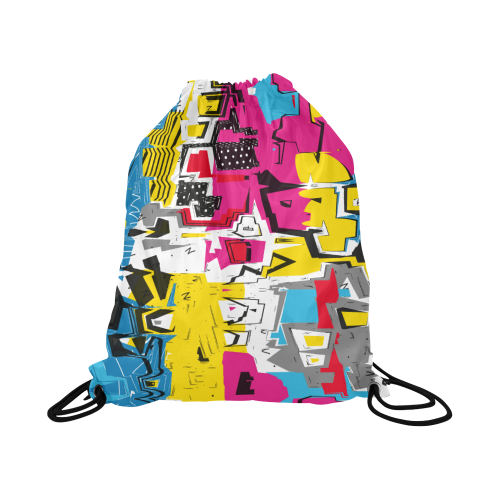 Distorted shapes Large Drawstring Bag Model 1604 (Twin Sides)  16.5"(W) * 19.3"(H)