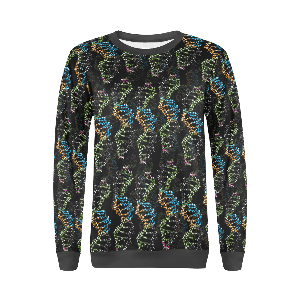 DNA pattern - Biology - Scientist All Over Print Crewneck Sweatshirt for Women (Model H18)