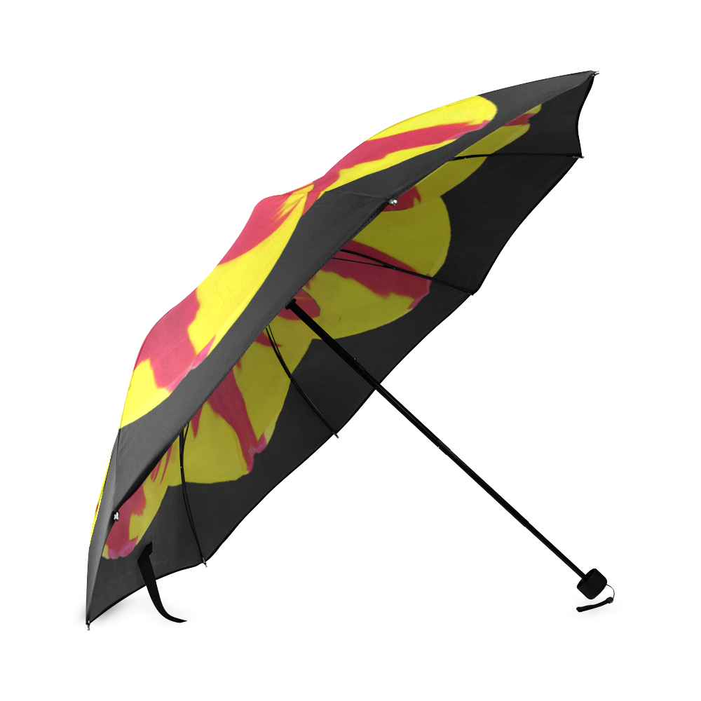 Yellow and red tulip Foldable Umbrella (Model U01)