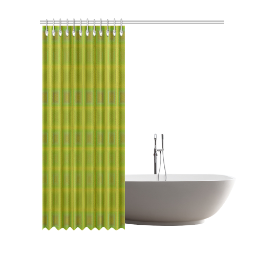 Olive green gold multicolored multiple squares Shower Curtain 69"x84"