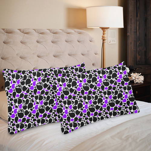 purple black paisley Custom Pillow Case 20"x 30" (One Side) (Set of 2)