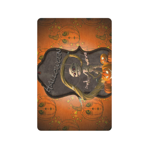 Halloween, funny mummy Doormat 24"x16" (Black Base)