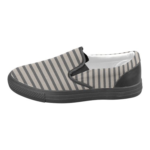 Striped Men's Slip-on Canvas Shoes (Model 019)