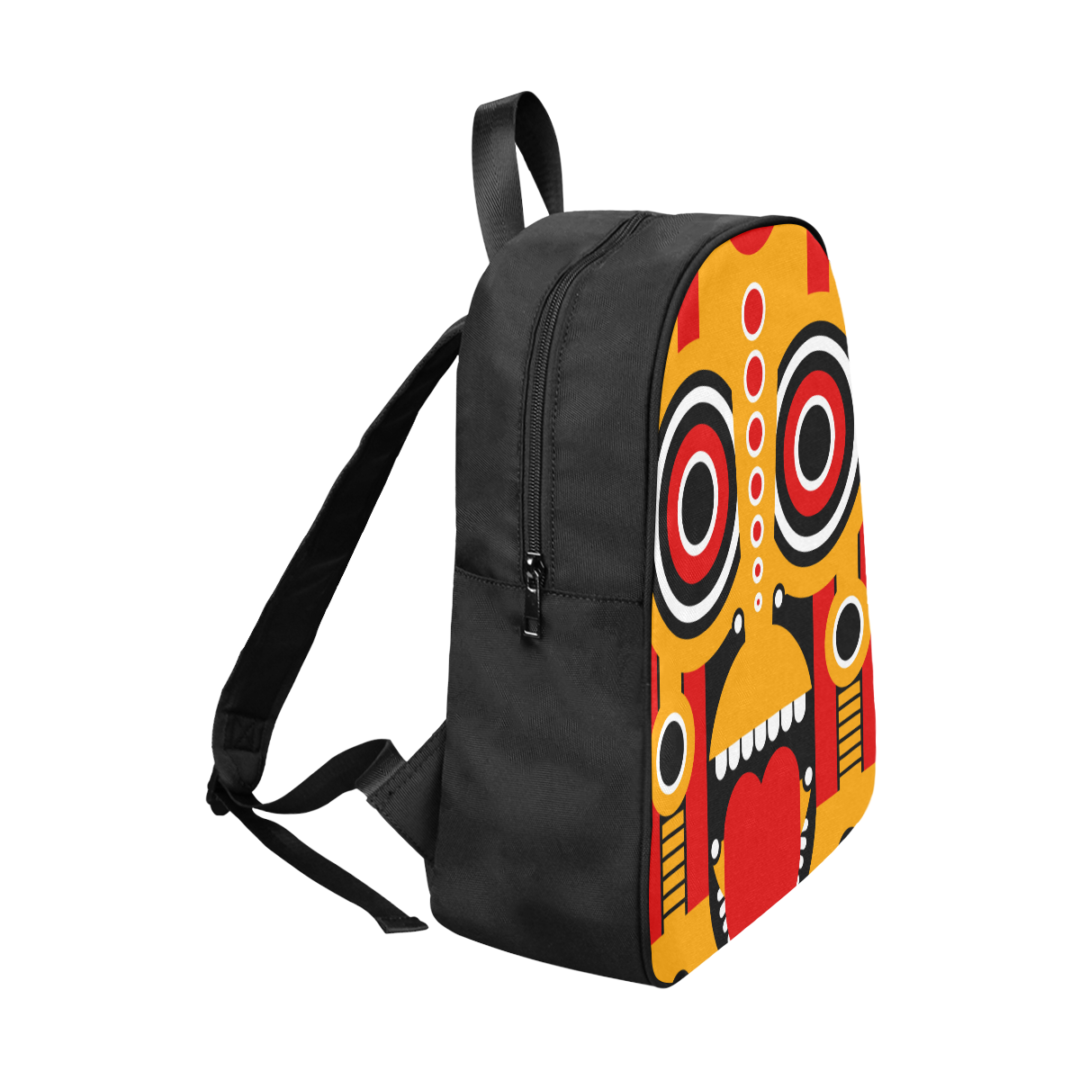 Red Yellow Tiki Tribal Fabric School Backpack (Model 1682) (Large)