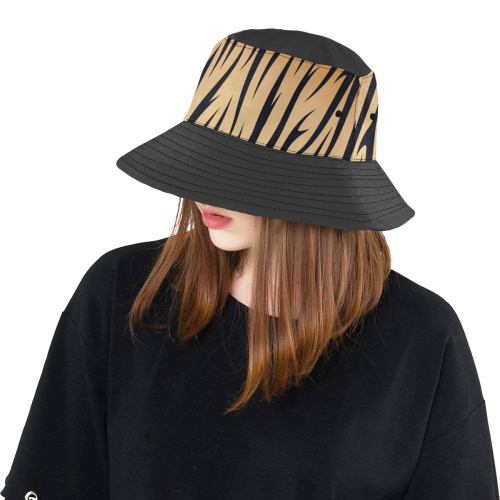 W Tiger in black All Over Print Bucket Hat