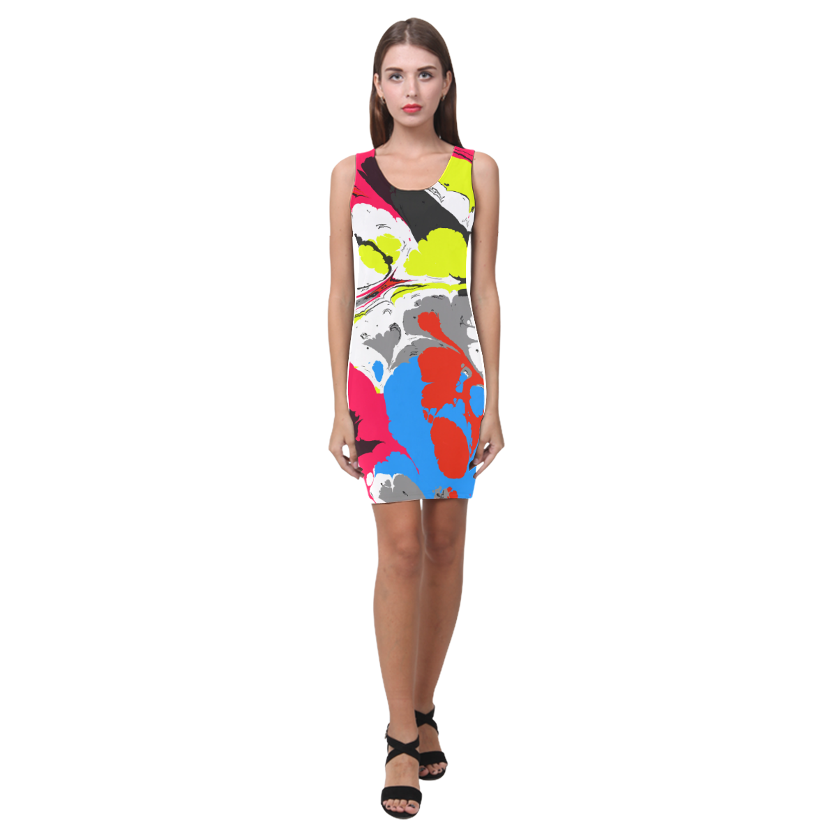Colorful distorted shapes2 Medea Vest Dress (Model D06)