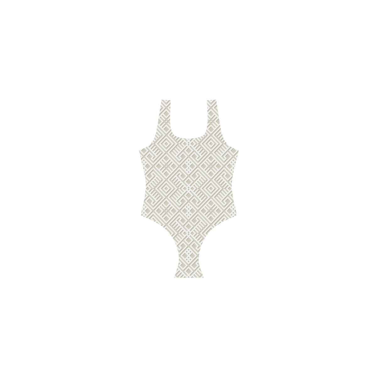 White 3D Geometric Pattern Vest One Piece Swimsuit (Model S04)