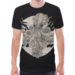 Retro Futurism Steampunk Adventure Octopus 4 New All Over Print T-shirt for Men/Large Size (Model T45)