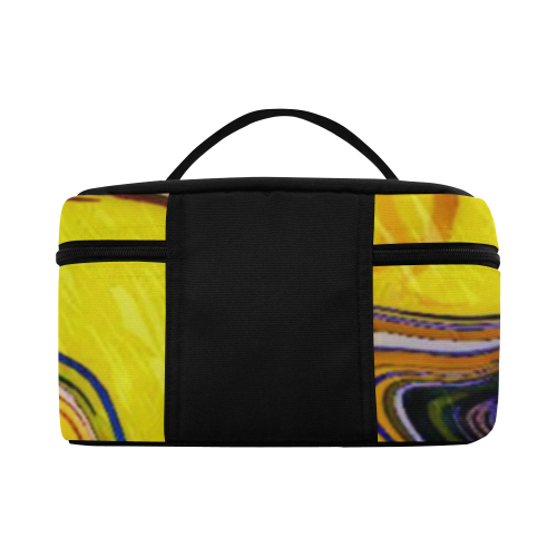 Yellow marble Cosmetic Bag/Large (Model 1658)