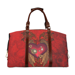 Beautiful heart, wings, clocks and gears Classic Travel Bag (Model 1643) Remake