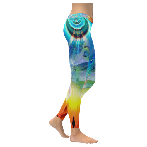 Soul vibrations Women's Low Rise Leggings (Invisible Stitch) (Model L05)