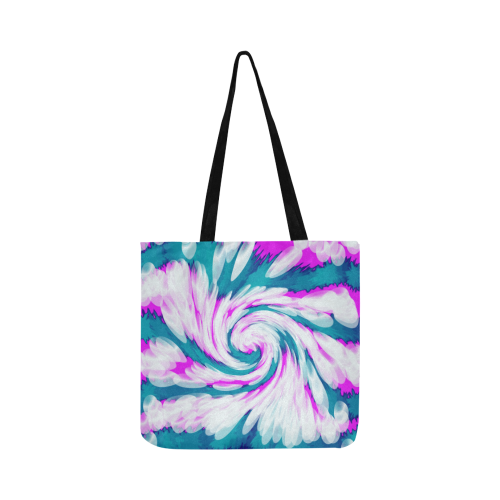 Turquoise Pink Tie Dye Swirl Abstract Reusable Shopping Bag Model 1660 (Two sides)