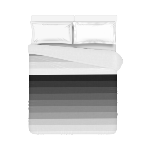 White, black, gray multicolored stripes Duvet Cover 86"x70" ( All-over-print)