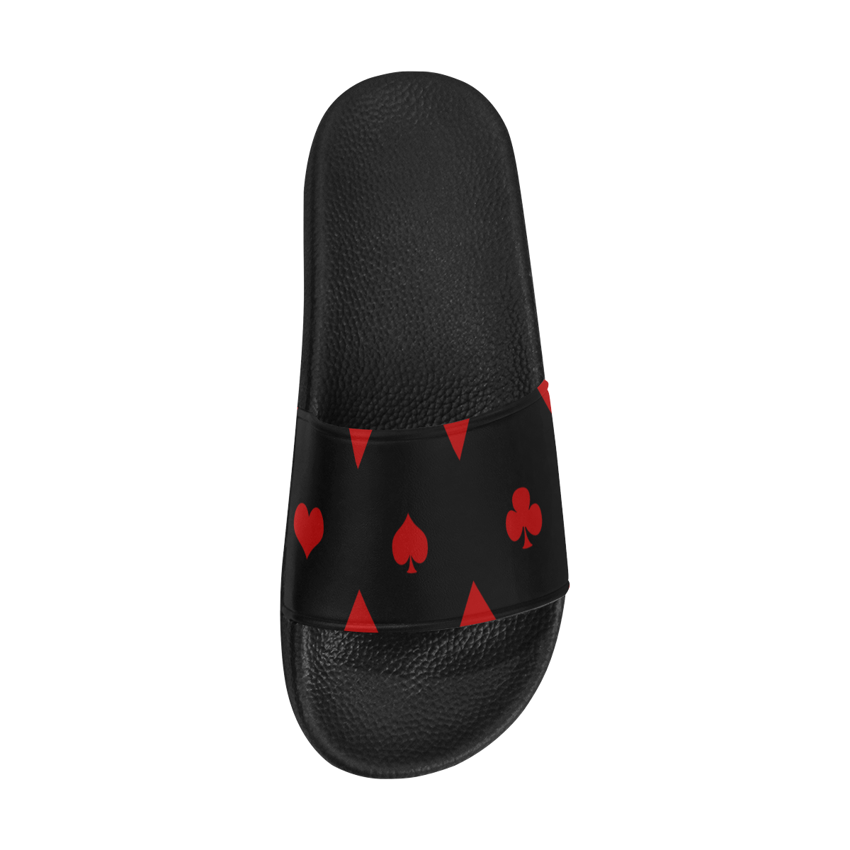 Las Vegas Black Red Play Card Shapes Men's Slide Sandals (Model 057)