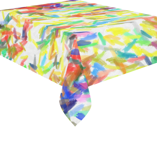 Colorful brush strokes Cotton Linen Tablecloth 52"x 70"