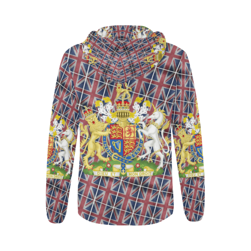 GREAT BRITAIN COA All Over Print Full Zip Hoodie for Women (Model H14)