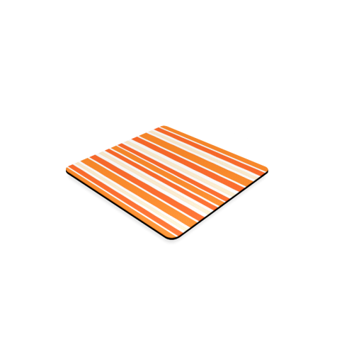 Bright Orange Stripes Square Coaster